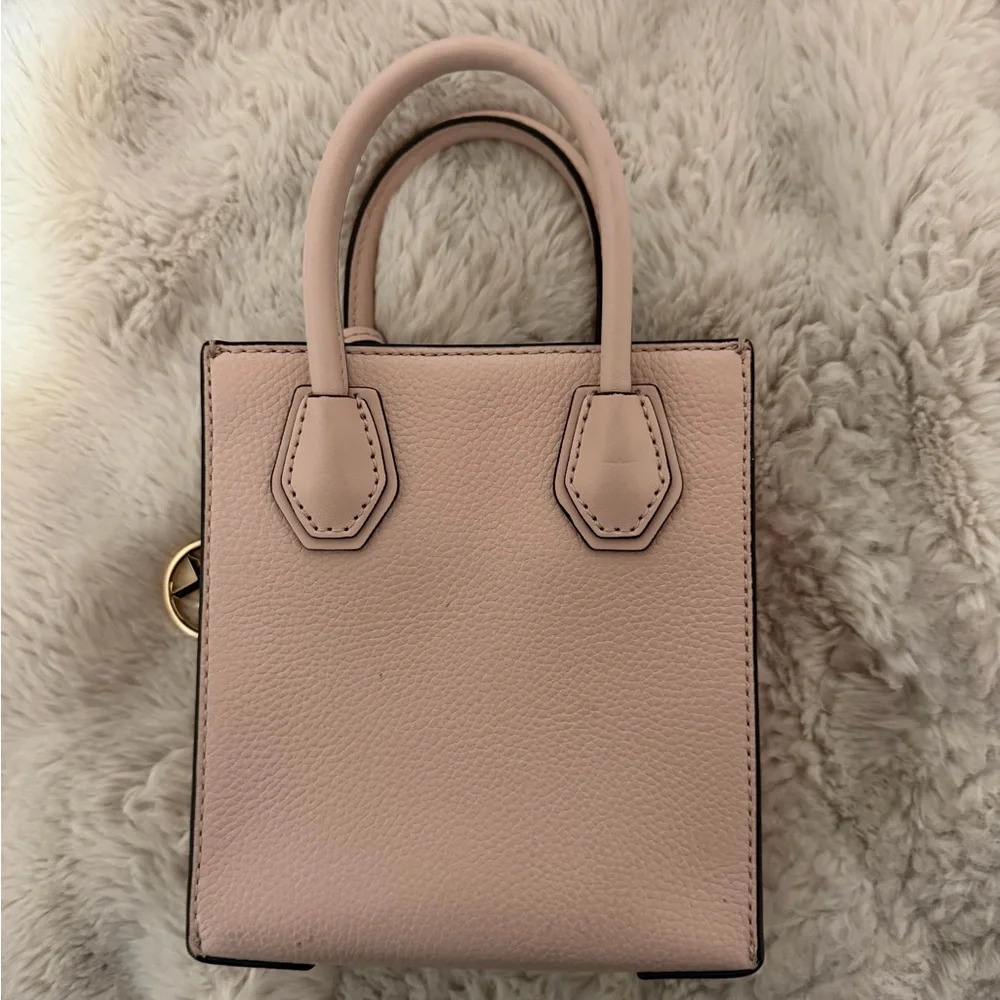 Michael Kors Blush Leather Mini Tote with Gold MK Charm - Picture 2 of 2